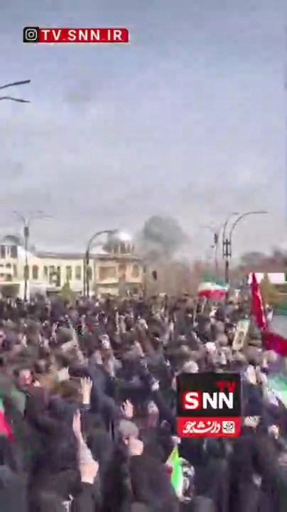 لحظه حمله به حوالی محل تشییع شهدا در همدان