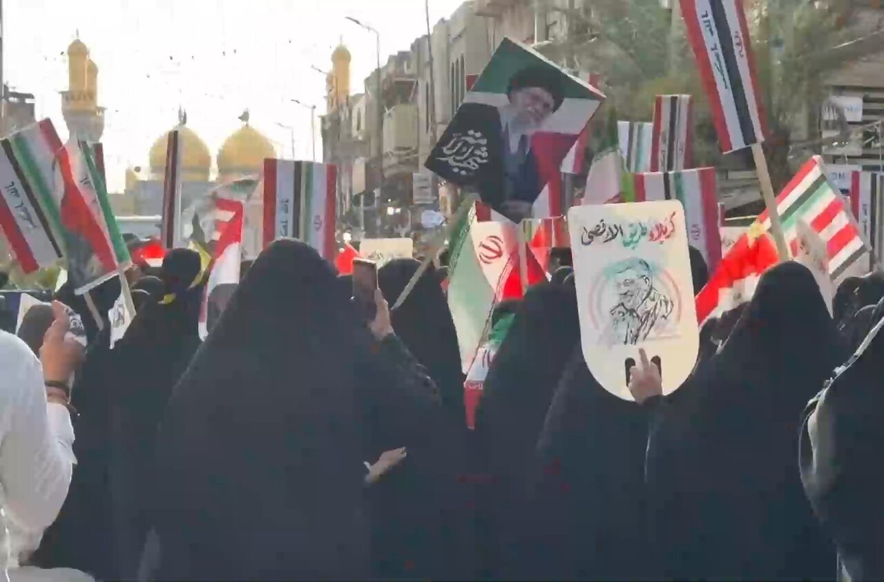 تظاهرات زنان عراقی در حمایت از ایران