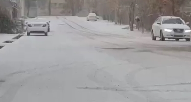 بارش برف یاسوج را سفیدپوش کرد