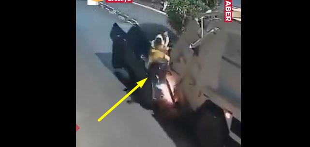 فرار کارگر شهرداری از مرگ در تصادفی هولناک
